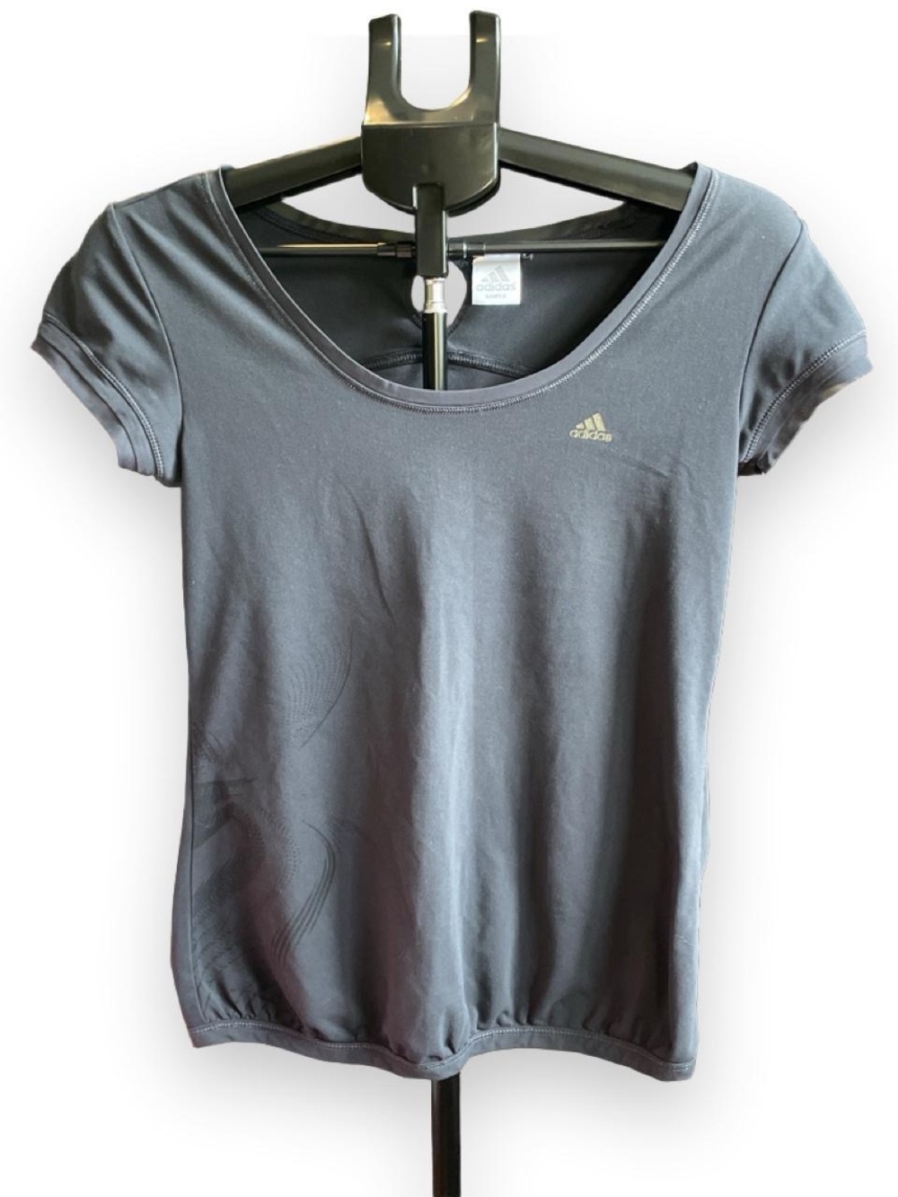 adidas Women's Slate Gray Scoop Neck Short Sleeve Tee